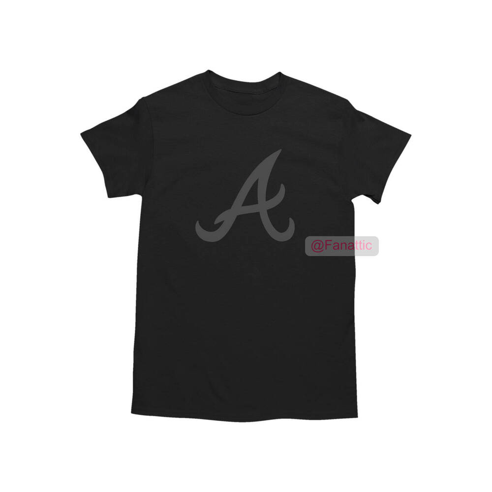 NEW Atlanta Braves Tonal Logo T-Shirt BLACK